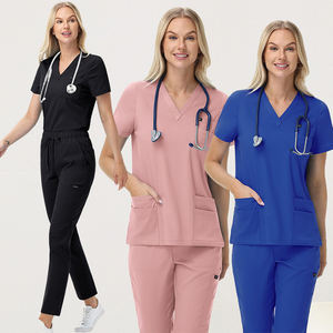 Abito da <span class=keywords><strong>lavoro</strong></span> uniforme da donna in ospedale personalizzato vestito da <span class=keywords><strong>lavoro</strong></span> dritta pantalone salone dentale di bellezza <span class=keywords><strong>medico</strong></span> Scrub infermiere Set uniforme - Product Image 2