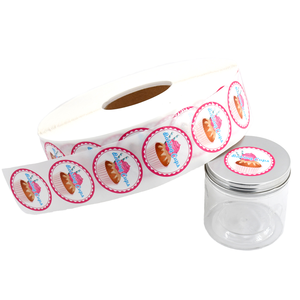 Rouleau d'autocollants personnalisés pour boulangerie, autocollant à bord festonné, étiquette rose, autocollant pour cupcake, autocollant de cuisine, étiquette de pâtisserie - Product Image 1
