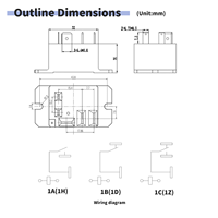 Relais de puissance 40A DC12V SPST NO à montage sur panneau, relais électromagnétique haute puissance 1,5 CV pour chauffe-eau, pompe de piscine, CVC