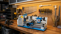 Mini tour à métaux manuel horizontal de haute précision 220V, léger et compact pour atelier de bricolage