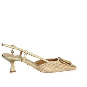Scarpe da Donna Gold & Gold con Tacco Slingback Beige Metallizzato - Product Image 4
