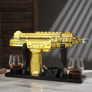 Bouteille en verre en forme de pistolet, <span class=keywords><strong>carafe</strong></span> <span class=keywords><strong>à</strong></span> whisky en verre avec 2 tasses - Product Image 5