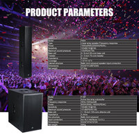 Set Speaker Kolom DBK 4x8 Inch dengan Amplifier dan Subwoofer 18 Inch Sistem PA DJ untuk Gereja, Konser, dan Pesta