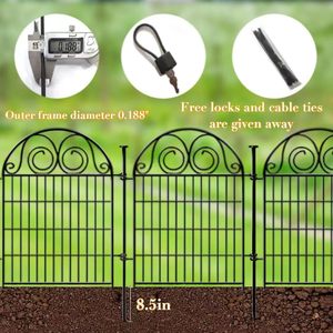Recinzione Alta per Giardino con Cancello, Barriera Anti-Scavo per Cani, Recinzione Temporanea in Metallo Nero Resistente - Product Image 5