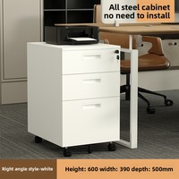 Meuble de rangement de bureau mobile Yazhi en acier, style moderne et minimaliste, avec 3 tiroirs et roulettes verrouillables