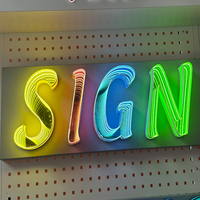 Enseigne lumineuse LED personnalisée avec votre texte, effet miroir infini, lettres en relief 3D, effet abysse, pour bar, boîte de nuit, magasin de luxe