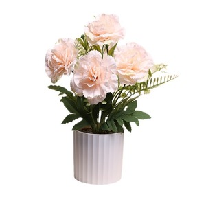 Bonsaï de rose artificielle Jinhe 7,5x7,5x26 cm, fleurs en soie et plastique pour décorations de maison et de mariage - Product Image 4