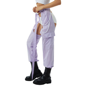 King Mcgreen Satr Sexy Buckle Bottomless Pants Hollow Out See Through <strong>Rave</strong> Chaps Hip Hop Rock Crotch Pants Belted Cargo <strong>Trousers</strong> - Product Image 2