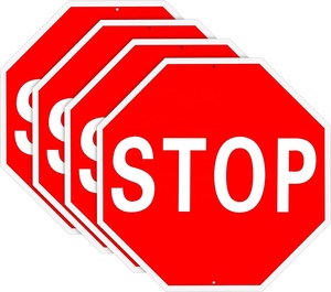 Grand panneau octogonal de signalisation routière 24x24 pouces, <span class=keywords><strong>film</strong></span> réfléchissant de qualité EGP, imperméable et durable, en aluminium - Product Image 1