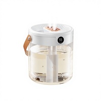 Nouvel humidificateur USB 2L pour la maison, silencieux pour la chambre à coucher, le bureau, avec veilleuse, affichage de l'humidité, faible consommation 5W, grande capacité