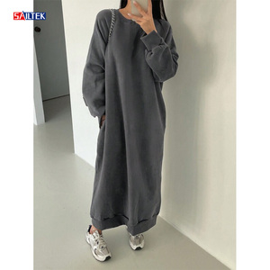Abiti <span class=keywords><strong>in</strong></span> <span class=keywords><strong>Felpa</strong></span> per <span class=keywords><strong>Donna</strong></span> 2026 con Logo Personalizzato, Vestito Lungo con Cappuccio a Maniche Lunghe di Alta Qualità - Product Image 3