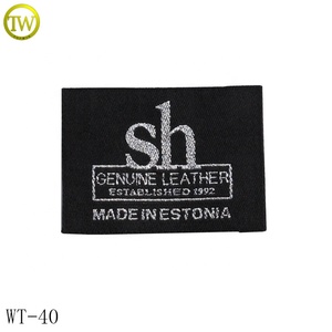 T-shirt écologique à coudre Textiles étiquette principale impression sur mesure logo étiquettes tissées bon marché - Product Image 4