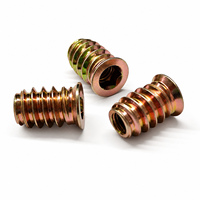 Écrou de fixation pour meubles, couleur or, avec embout hexagonal, pour cadres de lit, rails de table, armoires et fixation par boulons profonds