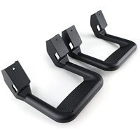 Kit complet de marchepieds latéraux pour camion en aluminium avec revêtement en poudre noire, comprend des supports de montage, compatible avec Chevy, Ford, Toyota, GMC, Dodge RAM