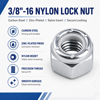 Écrou hexagonal autobloquant en acier au carbone zingué avec insert en nylon pour l'assemblage d'axe de roue pivotante