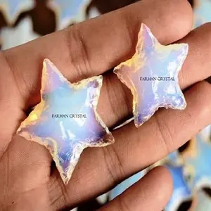 Bouton-poussoir en forme d'étoile opalite, 1 pièce, pierres de 2 pouces, vente en gros, têtes de flèche en agate de lune, cristal reiki chakra, bijoux pendentifs