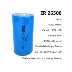 <span class=keywords><strong>3.6v</strong></span> ER26500 PKCELL Lisocl2 סוללה C גודל ER26500 ER26500M ליתיום סוללה ראשית עבור רכב איתור