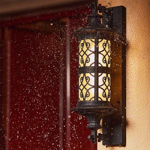 <span class=keywords><strong>Style</strong></span> européen à l'ancienne grande applique murale extérieure LED murale noir marron étanche et antirouille IP65 - Product Image 2