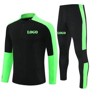 Custom Zwart Groen Voetbal Sweatshirt Hoge Kwaliteit Lange Mouw Voetbal Trainingspak Jongens Meisjes Trainingspakken Kids Voetbal Trainingspak - Product Image 1