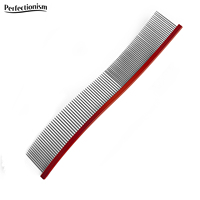 Peigne à chien en aluminium anti-perfectionnisme, outil de toilettage incurvé en forme de S, densité des dents 1 MM 1,5 MM pour la séparation des poils