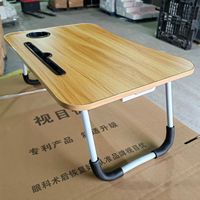 Table de chevet convertible en bois pour usage scolaire - Bureau pliable pour ordinateur portable avec porte-gobelet, montage facile, hauteur réglable, écologique