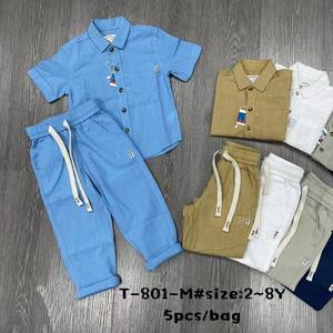 Conjunto 2 en 1 de Camiseta de Manga Corta y Pantalones Largos para Niños, Fibra de Poliéster, Primavera Otoño - Product Image 5