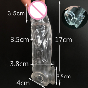 Condón de Cristal Altamente Elástico, Reutilizable, Extensor de Pene, Retrasa la Eyaculación, Agrandador de Pene, Juguetes Sexuales Íntimos para Hombres - Product Image 5