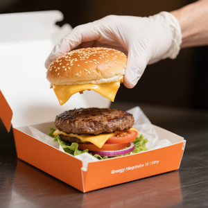 Scatola di Hamburger monouso per uso alimentare confezione personalizzata per imballaggio in carta per Hamburger confezione Fast Food - Product Image 3