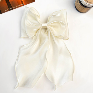 16cm * 26cm Super Fada Grandes Camadas Duplas Brilhante Organza Hairpins Dots Bowknots Francês Clipe Rabo de Cavalo Acessórios para Meninas Mulheres - Product Image 6