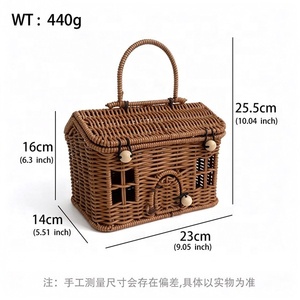<span class=keywords><strong>Cesto</strong></span> Regalo Natalizio in <span class=keywords><strong>Rattan</strong></span> Ecologico HENGFENG con Manico e <span class=keywords><strong>Coperchio</strong></span>, Design Moderno per Decorazione Casa, Campeggio, Spiaggia e Stoccaggio - Product Image 2