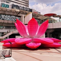 Grande fleur de lotus gonflable accrocheuse, fleur d'eau gonflable à thème floral pour place publique/festival culturel/exposition