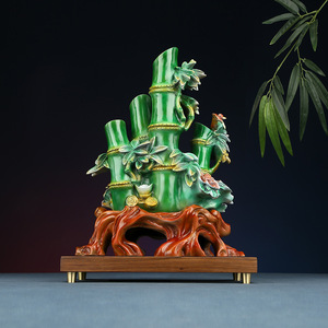 Adorno de Bambú de Latón Copper World, Simbología Feng Shui de Riqueza Crescente, Decoración de Mesa para Sala de Estar, Regalo - Product Image 2