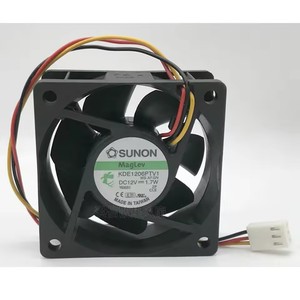 Ventilador de Refrigeración SUNON <span class=keywords><strong>KDE1206PTV1</strong></span> MS.AF.GN DC12V 1.7W 6025 6CM 60mm 60x60x25mm 3 Pines - Product Image 1