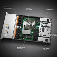 Serveur d'entreprise Dell 1U avec 10 positions de disques, matériel de support pour l'informatique en nuage, port réseau haute vitesse