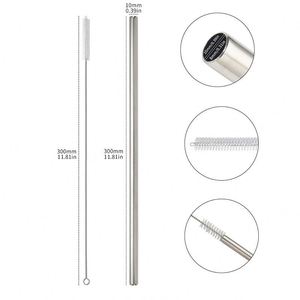Kit de pailles métalliques de remplacement compatibles avec les bouteilles FreeSip Sway 40oz, pailles réutilisables en acier inoxydable, 2 pailles de nettoyage incluses - Product Image 2
