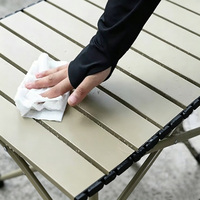Table de barbecue pliable en acier au carbone pour l'extérieur, pratique, avec panneau en mélamine imperméable, portable, réglable en hauteur, personnalisable