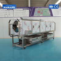 Equipo de Lavado de Tambor con Pulverizador Superior de Acero Inoxidable, Máquina Automática Industrial para Limpiar Frutas y Verduras con Velocidad Variable