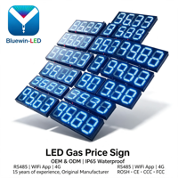 Letrero Digital LED de 7 Segmentos para Gasolinera de 8, 10 y 12 Pulgadas con RS485/Control Remoto/PC
