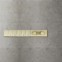 Robinet de douche thermostatique encastré Weihao en laiton brossé doré non revêtu, kit de finition mural pour salle de bain
