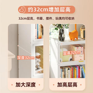 Librería de Acero Iyanen Enon de 4 Niveles con Puertas, Mueble de Almacenamiento Independiente para Sala de Estudio o Sala de Estar - Product Image 2