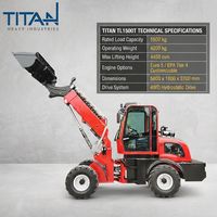 Livraison Gratuite TITAN 1.6 tonne Mini Chargeuse Agricole sur Roues Diesel Haute Efficacité Chargeuse Frontale Télescopique 55KW EPA4 Euro5 Pompe à Roulement