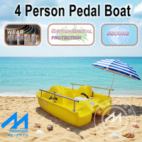 Bateau à pédales en plastique PPR pour 4 personnes, enfants et adultes, certifié CE, bateau de divertissement aquatique extérieur, couleur/logo personnalisé Meierya