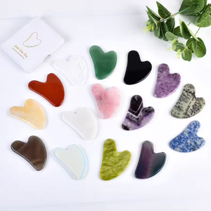 Benutzer definiertes Logo Weiß Jade Nephrit Dunkelgrün Obsidian Gesicht Körper <span class=keywords><strong>massage</strong></span> Werkzeug Gua Sha Stein - Product Image 1