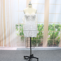 Nouvelle arrivée 2 en 1 robe de mariée de luxe avec fleur et dentelle perlée robe de mariée sexy