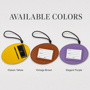 Etiqueta de equipaje de cuero PU con asa para tarjeta de embarque, accesorio antipérdida para equipaje de mano y de abandono, con cuerda para colgar - Product Image 4
