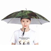 Vente en gros de tête parapluie chapeau couvre-chef parapluie pour la pêche randonnée plage camping tête chapeaux extérieur résistant au soleil Logo personnalisé