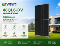 Panneau solaire monocristallin double vitrage Jinko 48QL6-DV 460-485W TIGER Neo III haute efficacité 23,02 %, garantie 15/30 ans, module PV