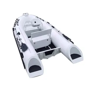 white hypalon 12 foot aluminum hull rib boat with mini console pilot seat