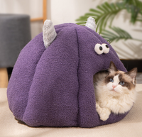 Nouveau Nid de Chat Nouveauté Hiver Chaud Portable en Peluche Maison de Couchage pour Chat Lit pour Animaux Quatre Saisons