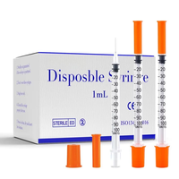 Seringue à insuline jetable pour animaux 0,5 ml 1 ml 30G 31G Aiguille stérile pour diabétiques